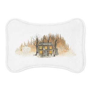 Haunted House Pet Feeding Mats| Food Mat for Dogs | Dog Placement | Pet Bowl Mat | Dog Feeding Mat | Cat Feeding Mat |  Pet Parent Gift
