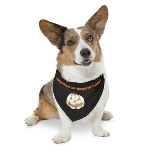 Treats For Paws, No Tricks With Claws! | Pet Bandana Collar | Cute Halloween Pet Bandana |  | Dog Bandana | Cat Bandana | Dog Lover
