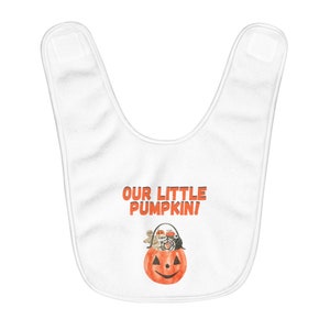 Our Little Pumpkin Fleece Baby Bib