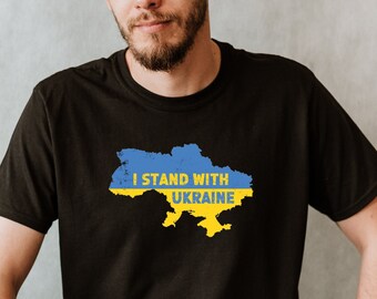 I Stand With Ukraine Shirt | No War In Ukraine Shirt | Support Ukraine | Ukrainian Flag Colors
