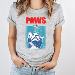 Funny Paws Cat and Mouse Shirt | Cat Lover Gift | Movie Mashup Parody T-Shirt | Mens Womens Ladies Graphic Tee Shirt