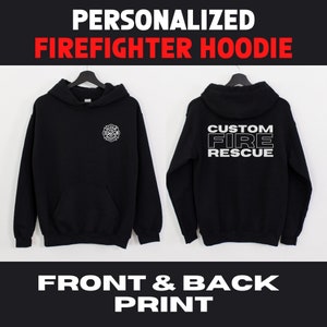 Custom Firefighter Hoodie | Thin Red Line Sweater | Personalized Gifts For Fireman | Customized Name Shirt | Firefighter Gift | USA Flag