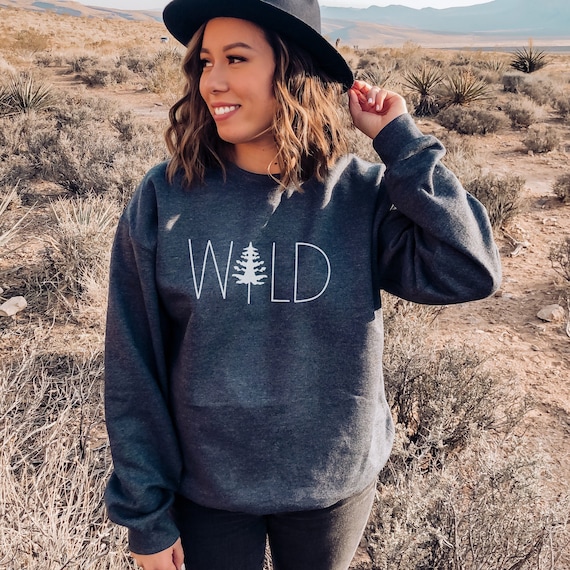 Pine Tree Sweatshirt | Evergreen Trees | Wild Sweater Gift for Nature Lover | Camping Hiking Shirt | Nature Outdoors Crewneck For Women Men