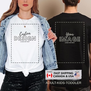 Diseño de camiseta personalizada, crea tu propia camiseta gráfica, texto personalizado y logotipo para damas, caballeros y jóvenes.
