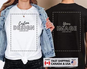 Diseño de camiseta personalizada, crea tu propia camiseta gráfica, texto personalizado y logotipo para damas, caballeros y jóvenes.