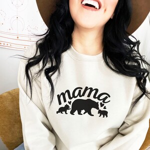 Trui mamabeer | Moederdagcadeau | Cadeaus voor moeder | Mamatrui | Sweatershirt moeder van twee | Comfortabele New Mom-fleece-sweaters