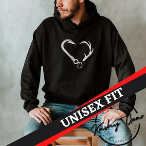 Fishing Hunting Hoodie | Fisherman Hunter Sweater | Gift for Guys Dad Boyfriend | Fishermen Gifts | Unisex Sweatshirt