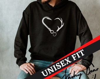 Fishing Hunting Hoodie | Fisherman Hunter Sweater | Gift for Guys Dad Boyfriend | Fishermen Gifts | Unisex Sweatshirt