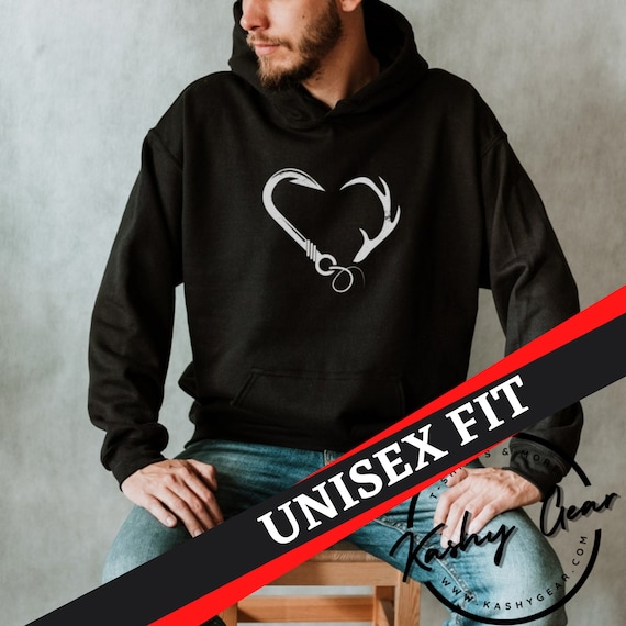 Fishing Hunting Hoodie | Fisherman Hunter Sweater | Gift for Guys Dad Boyfriend | Fishermen Gifts | Unisex Sweatshirt