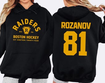 Rozanov 81 Hoodie | Boston Raiders Hockey-Shirt, erhitzte Rivalität Connor Ilya Sweatshirt, Romantik Unisex Pullover