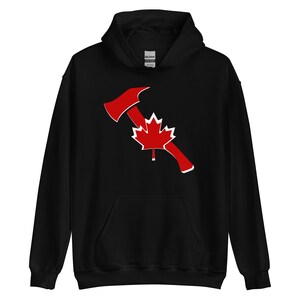 Canadian Firefighter Hoodie | Thin Red Line Sweater | Canada Fireman Sweatshirt | Firemen Shirt | Gift For Firefighters
