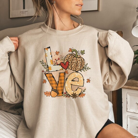 Love Fall Sweater Fall Vibes Sweatshirt Autumn Sweater Fall Lovers Shirt Warm Cozy Sweatshirt Pumpkin Shirt Leopard Print Etsy Mexico