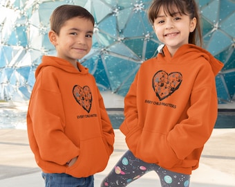 Every Child Matters KIDS Hoodie | Orange Shirt Day In Canada | Youth Hoodie | Residential School Protest | Kids Pullover Hoddie Sweater