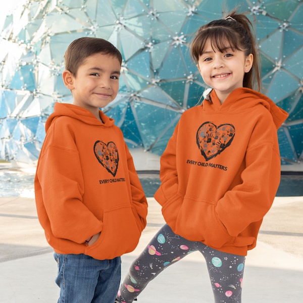 Every Child Matters KIDS Hoodie | Orange Shirt Day In Canada | Youth Hoodie | Residential School Protest | Kids Pullover Hoddie Sweater