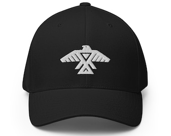 Donnervogel-Hut | Anishinaabe Flaggenhut | Einheimisches Geschenk | Adler Flex Fit Ballmütze | Native Pride Extrem Komfort Baseballmütze