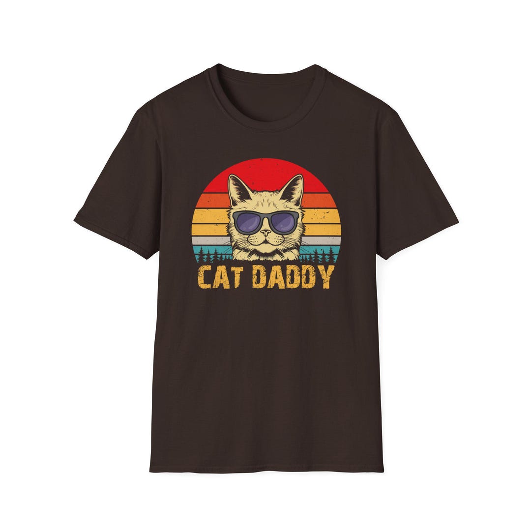 Cat Daddy Shirt | Retro Sunset Cat in Sunglasses Tee, Cat Father