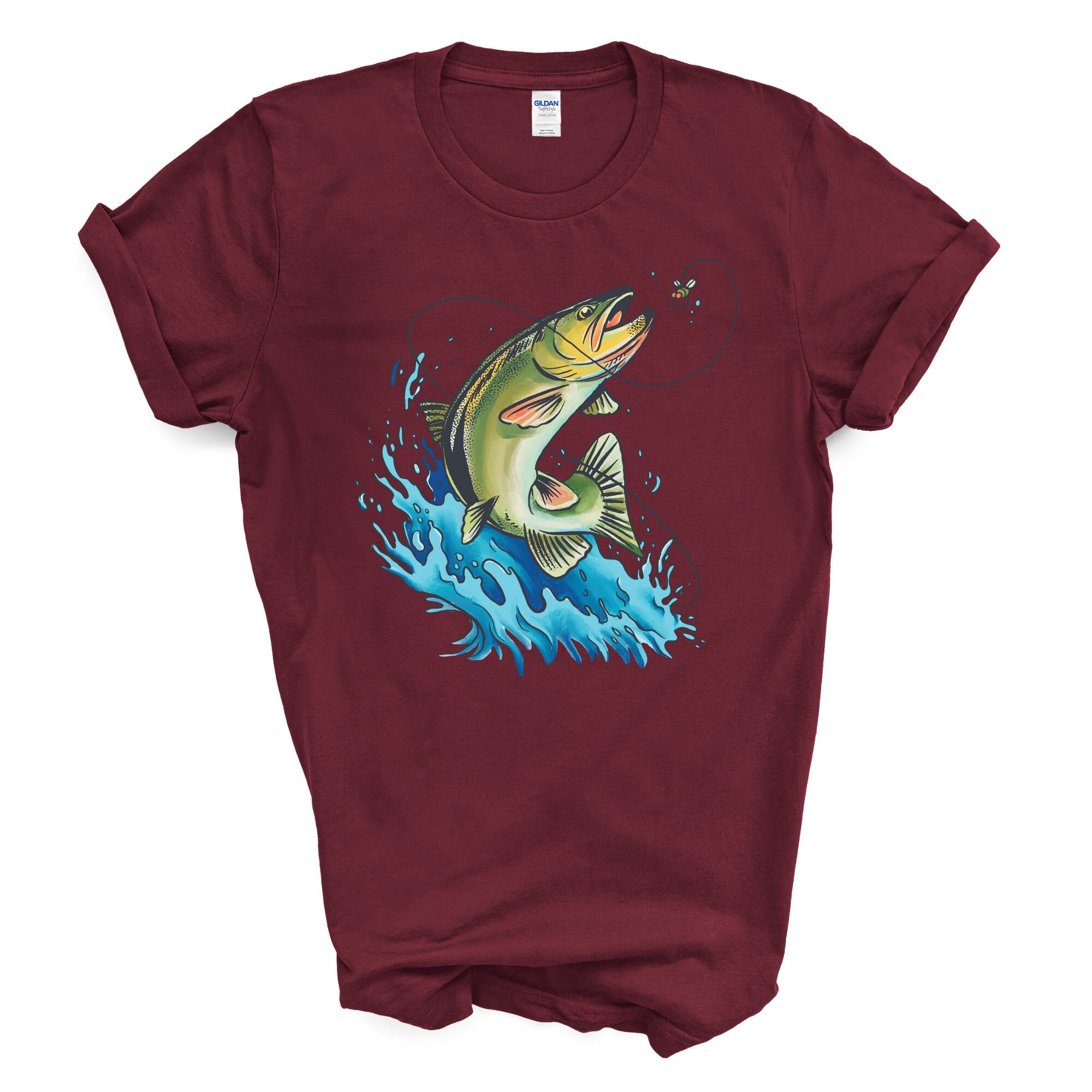 Fish Jump Shirt Fishing Tshirt Lucky Fishing Shirt Gift for Fisherman  Fishermen Tee -  Canada