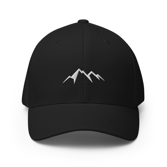 Gorra Flexfit Snapback Para Hombre Y Mujer - Diseño De Montañas, Color Granate/negro - Talla única Ajustable