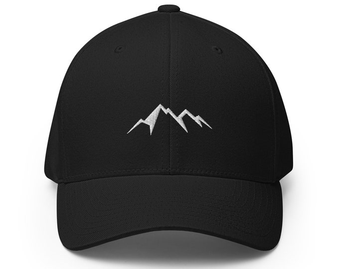 Mountain Hat | Nature Lovers Hat | Hiking Outdoor Adventure Mountain Climbing Camping Hat | Premium Flex Fit Ball Cap EMBROIDERED