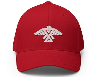 Thunderbird Hat | Anishinaabe Flag Hat | Indigenous Gift | Eagle Flex Fit Ball Cap | Native Pride Extreme Comfort Baseball Hat