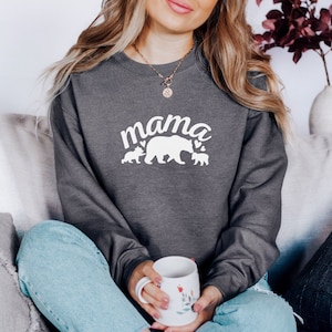 Trui mamabeer | Moederdagcadeau | Cadeaus voor moeder | Mamatrui | Moeder van twee | Cadeaus voor haar | Comfortabele New Mom-fleece-sweaters