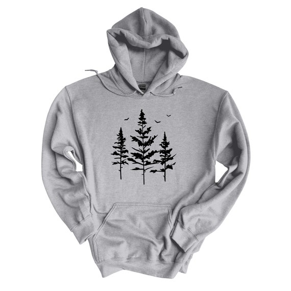 Pine Tree Hoodie | Evergreen Tree | Camping Sweatshirt | Nature Lover Gift | Forest Shirt | Outdoors Hiking Sweater | Gift For Her Women Men