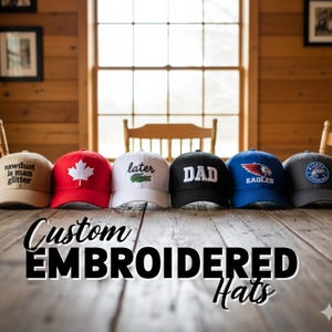 Custom Enbroidered Hat | Personalized Gift For Men Women and Teens | Personalized Closed Back Flexfit