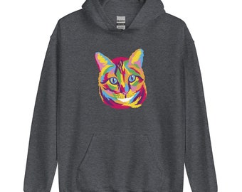 Cat Hoodie | Cat Lover Gift | Pet Lover Gift To Mom Dad | Cat Mom Hooded Sweatshirt | Cat Dad Cat Mama Hoodie | Cat Owner Sweater Unisex
