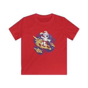 Pizza Surfing Dog Kids Shirt | Graphic Tshirt For Boys and Girls From Toddler To Teen