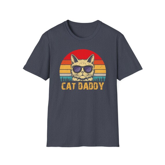 Cat Daddy Shirt | Retro Sunset Cat in Sunglasses Tee, Cat Father