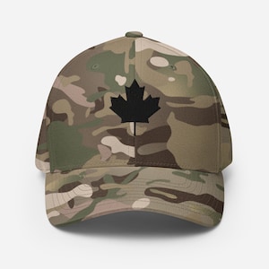 Kanada bestickter Hut | Kanadische Ahornblatt-Baseballmütze für Jungs | Extrem Komfort Flexfit Hüte für Herren und Damen | Camo Ball Kappe