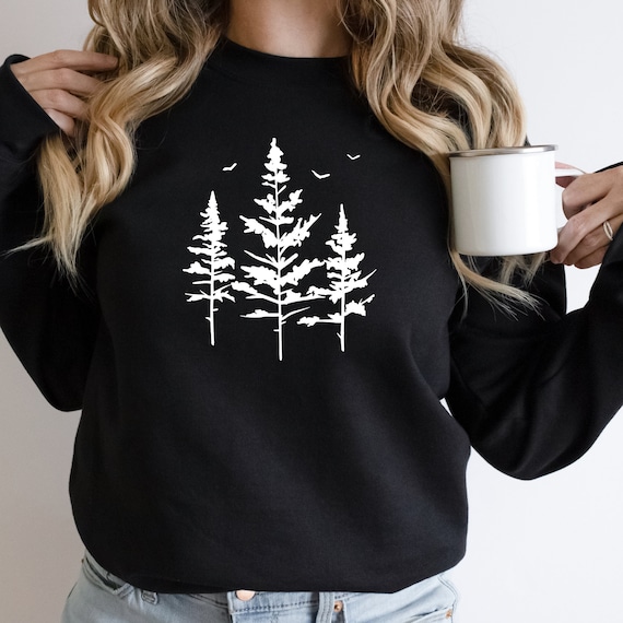 Pine Tree Sweatshirt | Evergreen Trees | Gift for Nature Lover | Camping Hiking Shirt | Nature Outdoors Crewneck Sweatshirt For Women Men