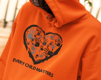 LINJIN Every Child Matters Hoodie Orange Shirt Day 2021 Classic Unisex Orange Sweatshirt