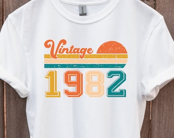 Vintage 1982 Shirt | 40th Birthday Shirt | 1982 Birthday Gift | 40th Birthday Shirt | 40th Shirt | 1982 Shirt Sunset Retro Classic Unisex