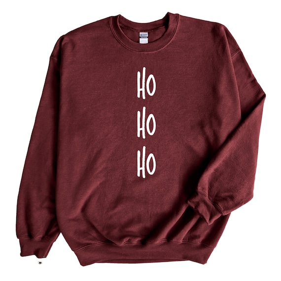 Natale Ho Ho Ho Mens Felpa Natale Ragazzi Pullover Partito Maglione Divertente Babbo Natale Cappello Novità Regalo Unisex Ragazze Bambini Felpa Top Stampato Design, bianco, S