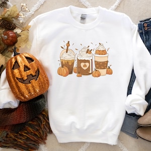 Pumpkin Spice Sweater | Coffee Lovers Fall Vibes Sweatshirt | Autumn Sweater | Fall Lovers Shirt | Warm And Cozy Halloween Java Sweatshirt