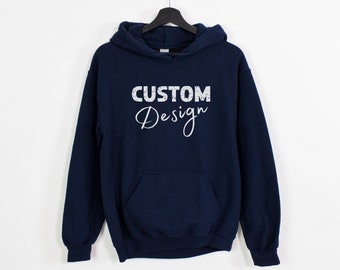 Sudadera personalizada / Regalo personalizado para él o ella / Regalos para papás o mamás / Diseña tu propia sudadera, con estampado en la parte delantera, trasera, mangas y muñecas.