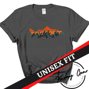 Fish Shirt | Fishing T shirt | Fish Graphic Tee | Fisherman Gifts | Present For fisherman | Fishermen Trendy Cool Fish Silhouette Unisex