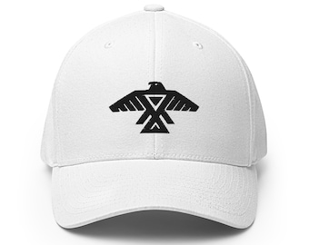 Thunderbird Hat | Anishinaabe Flag Hat | Indigenous Eagle Flex Fit Ball Cap | Native Pride Extreme Comfort Baseball Hat