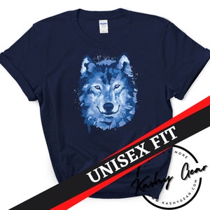 Wolf Shirt Men Women | Watercolor Wolf Portrait Tshirt | Wild Life Nature Lovers Gift For Women | Animal Graphic Tee | Unisex Tshirt
