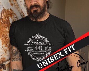 Vintage 40er Hemd | 40. Geburtstag Shirt | Geschenk zum Geburtstag für Sie und Ihn 40 Jahre altes Tshirt | 40.Geburtstag Geschenk | 40 Jahre Geburtstag Shirt