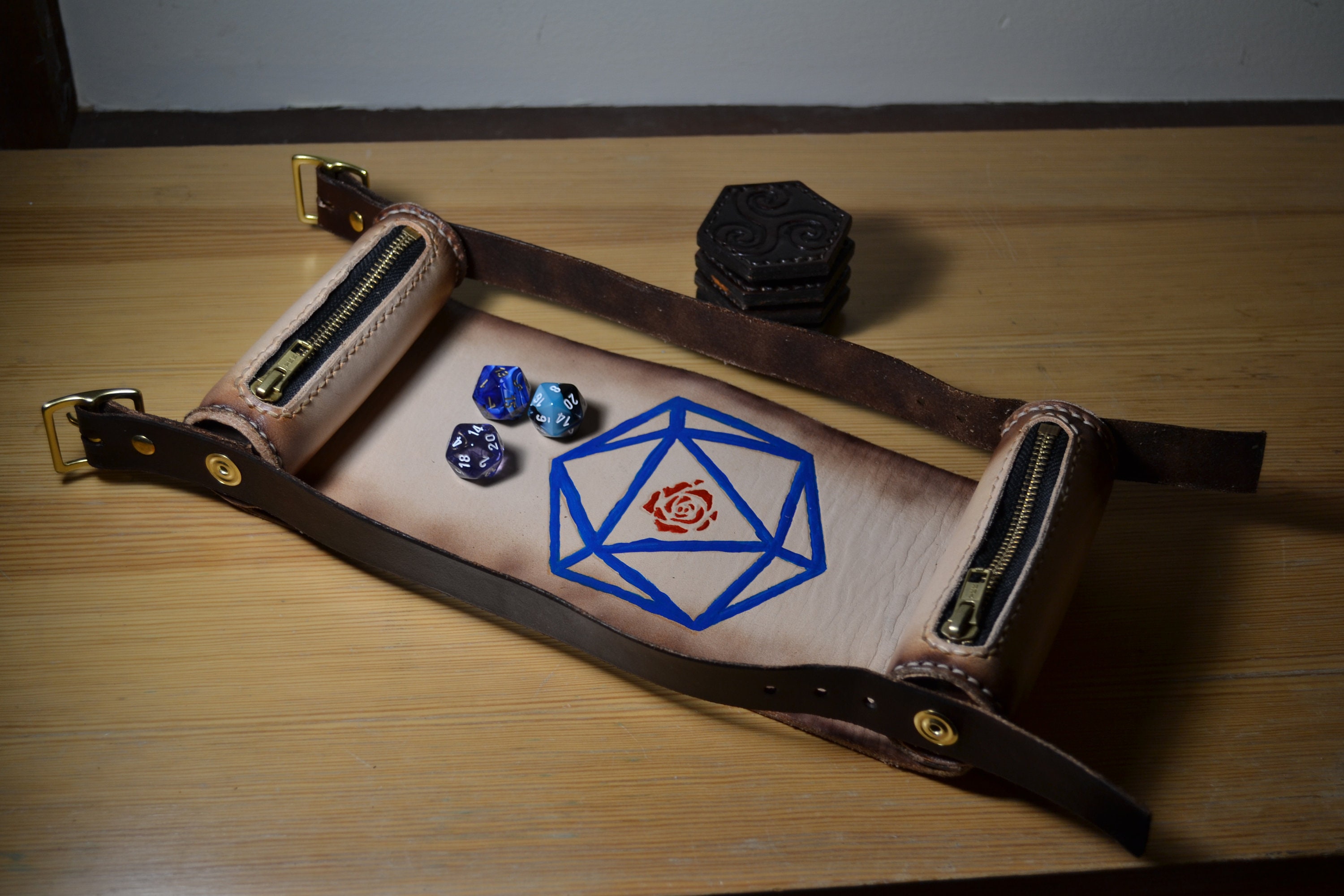 Customizable Leather Scroll Dice Bag and Dice Tray Etsy