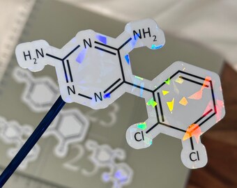 Lamictal (lamotrigine) Chemical Structure Sticker | Waterproof | Decal | Laptop Sticker | Water Bottle Sticker