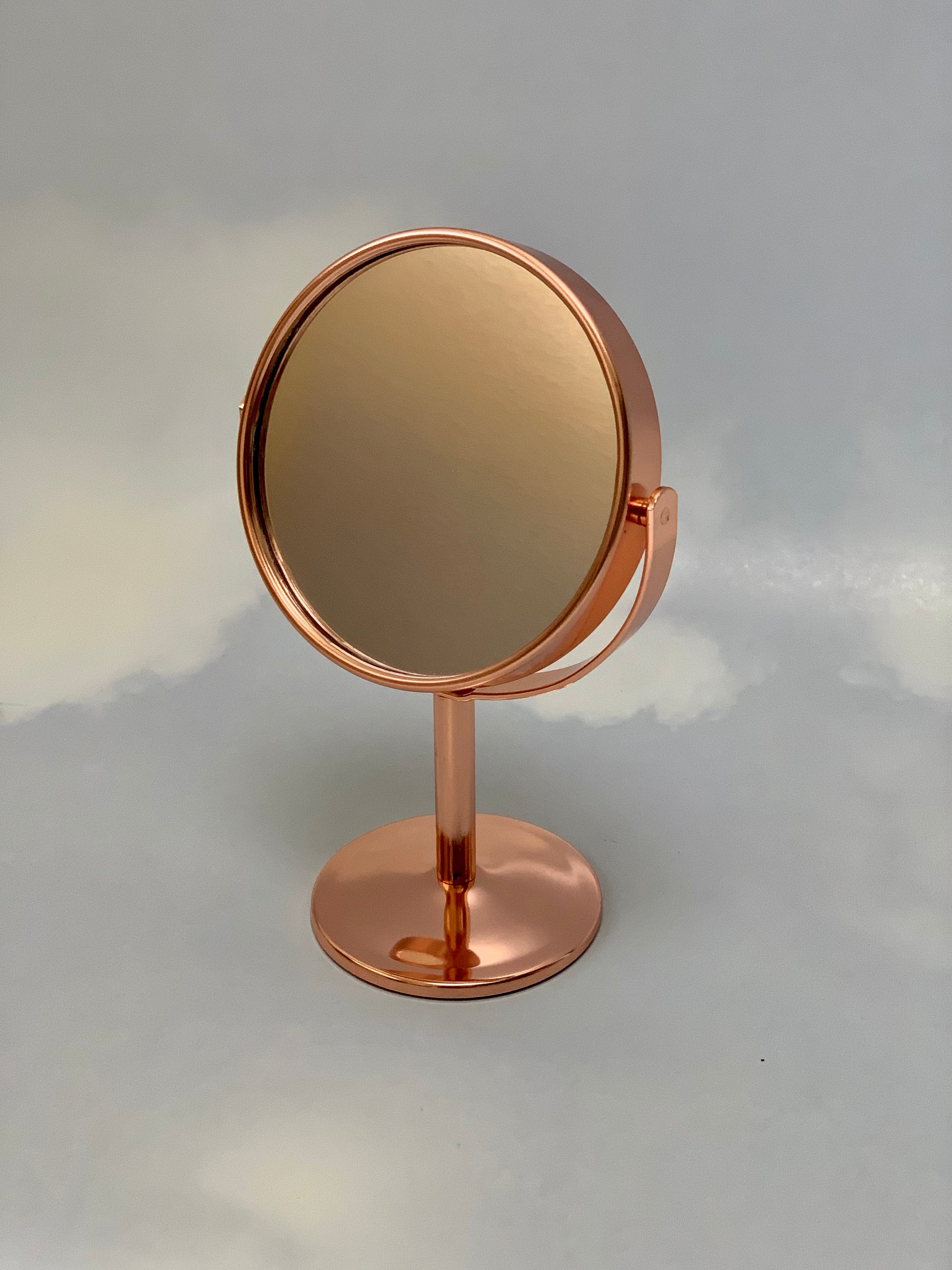 Rose Gold Silver Gold Round Table Mirror Dual Side Etsy