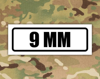 Ammo Storage Label For 9 MM Vinyl Decal Sticker