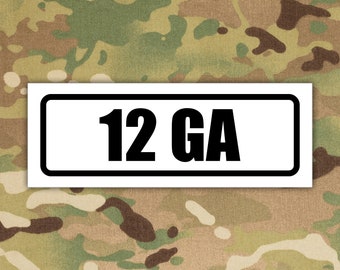 Ammo Storage Label For 12 Gauge Vinyl Decal Sticker