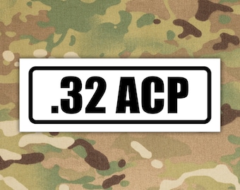Ammo Storage Label For .32 ACP Vinyl Decal Sticker