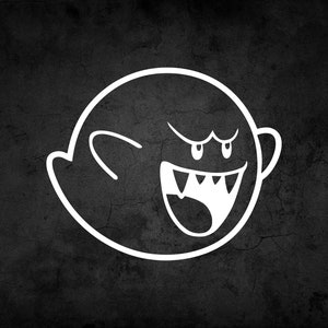 Boo Ghost Vinyl Decal Sticker, Mario Brothers, Car Decals, Video Game Stickers, Laptop Stickers, Water Bottle Stickers