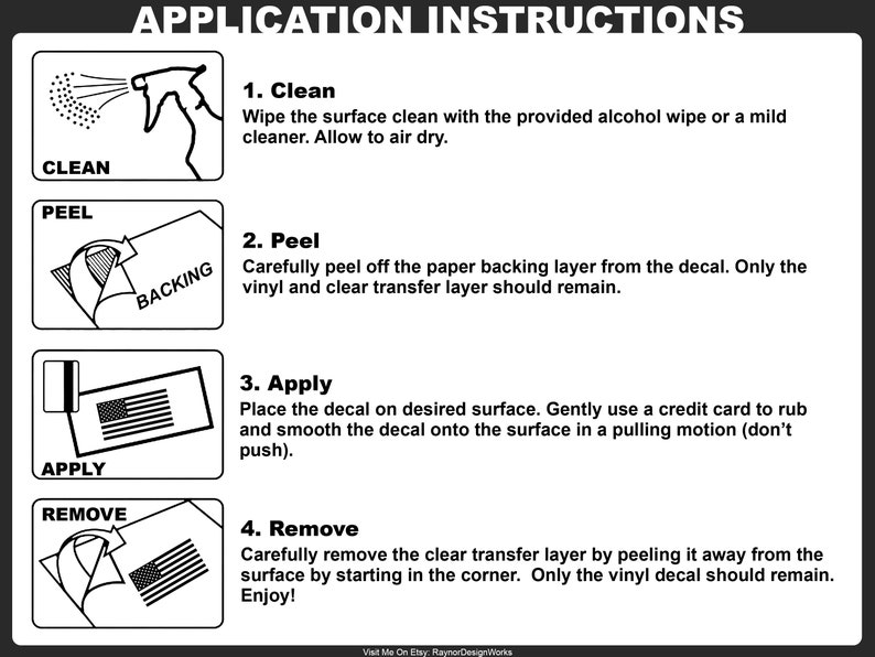 Vinyl decal application instructions