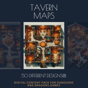 Digitale Gasthaus Karten für Table Top, RPG-Spielzubehör, Fantasy Virtuelle Kartensammlung, DND, D & D